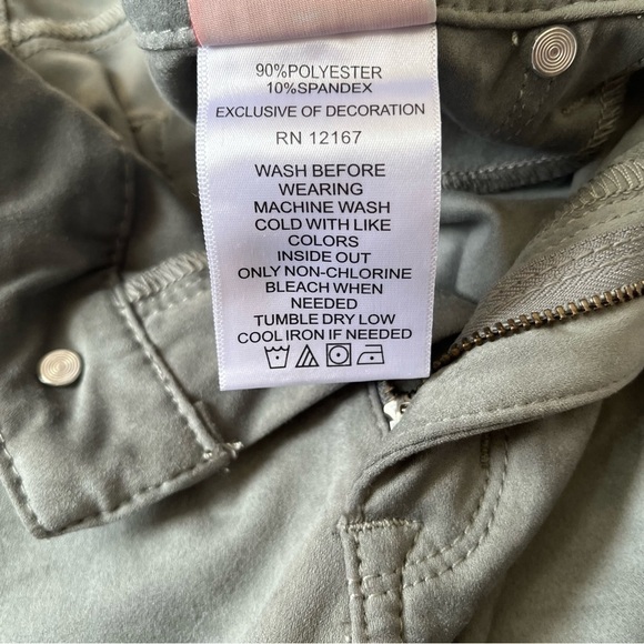 Laurie Felt Baby Bell Pants Faux Suede Mid Rise Cut Out Hem 6x31 - Picture 8 of 11